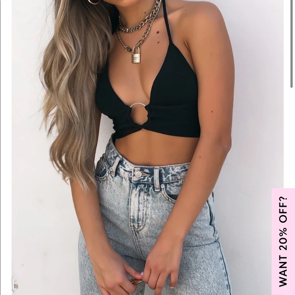 White fox boutique hearts on fire crop top